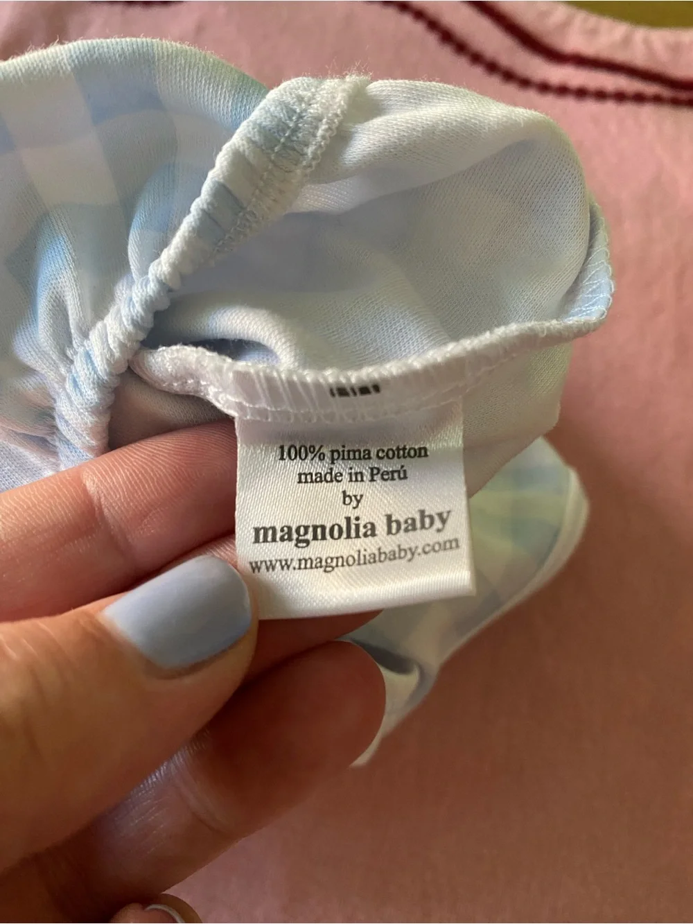 Magnolia Baby Blue Gingham Baseball Appliqué Bubble Romper 6 months